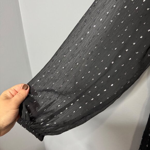 OLD NAVY waist defined metallic swiss dot smocked mini dress size XS - Picture 4 of 8